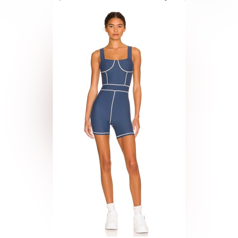 COPY - WeWoreWhat corset bodysuit blue size small
